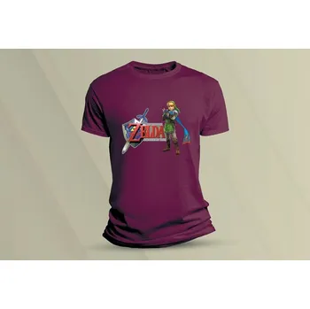 Dětské bavlněné tričko Zelda. velikost 140 (9-11 let) Vínová