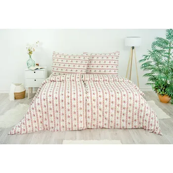 Povlečení Stanex Ložní povlečení bavlněné retro růžové (LS248) rozměr: 90 x 70 cm, Zapínání: Knoflíkové