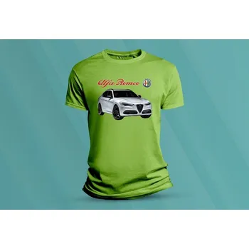 Chlapecké oblečení Dětské bavlněné tričko Alfa Romeo Stelvio. velikost S Lime