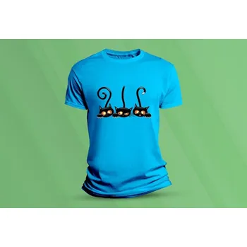 Chlapecké tričko Dětské bavlněné tričko Kočička 12. velikost 140 Azurová