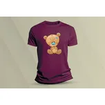 Dětské bavlněné tričko Medvídek Teddy. velikost 104 Vínová