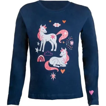 Tričko s dlouhým rukávem HKM Pony Dream dětské - modré, vel. 98/104