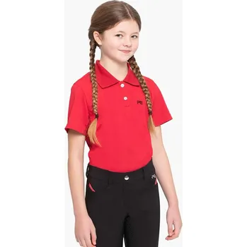 PREMIER EQUINE Tričko dětské polo - červené, vel. 13/14 let (AP 25 DOPRODEJ)