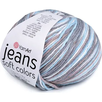 Příze Pletací příze Jeans Soft Color 50 g, barva 9 (6210) šedá