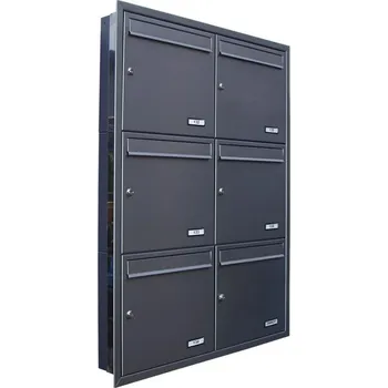 Poštovní schránka 3MH s.r.o. Poštovní schránka MA-370x330x110 v sestavě pro zazdění Barva: RAL 8016 tmavě hnědá