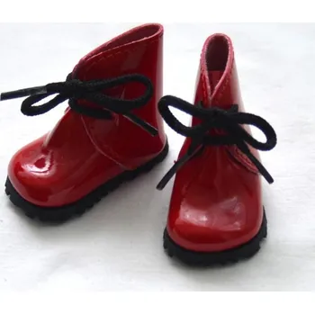 Doplněk pro panenku Vyšší červené boty na tkaničky (Boty na panenky Paulina - 33cm)