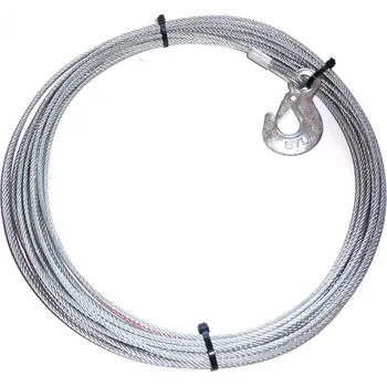 Lany DRAGON WINCH Ocelové lano do navijáku s hákem, 4,5 mm 10 m