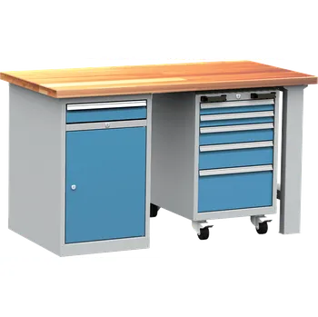 Dílenský stůl Montovaný dílenský pracovní stůl DPS107, šíře 1500 mm, slevy