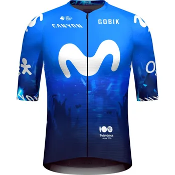 cyklistický dres GOBIK Cyklistický dres s krátkým rukávem - INFINITY MOVISTAR TEAM 2024 - modrá/bílá