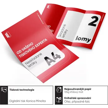 Kancelářský papír Letáky express 24h 250 Barevné jednostranné - 4/0 (CMYK) 350 g/m² křídový papír mat A4 (210 x 297 mm) Neskládané