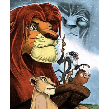 Diamantové malování Disney Diamantové malování - motivy z oblíbené pohádky "Lví král" - kulaté diamanty III Rozměry: 24 x 30 cm, Varianta: N