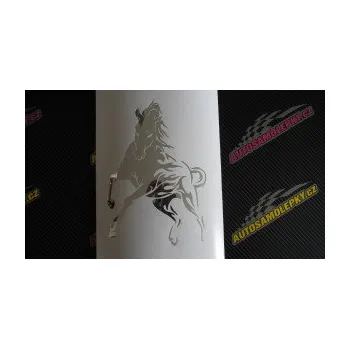 Samolepící dekorace SAMOLEPKA Kůň 079 levá v plamenech (17 - šedá) NA AUTO, NÁLEPKA, FÓLIE, POLEP, TUNING, VLASTNÍ TEXT, TISK, AUTOSAMOLEPKY.cz, POLEPY, OBRÁZEK, LOGO, SAMOLEPKY