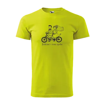 ON-DESIGN Tričko s potiskem JEDEME V TOM SPOLU Velikost: 2XL, Barva: limetková