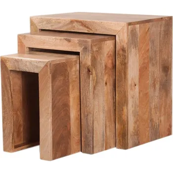 Komoda AV interiery Odkládací stolky 3ks z masivu manga, HINA OS