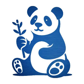 Samolepící dekorace SAMOLEPKA Panda 011 levá s bambusovou větvičkou (65 - škrábaný kov modrý) NA AUTO, NÁLEPKA, FÓLIE, POLEP, TUNING, VLASTNÍ TEXT, TISK, AUTOSAMOLEPKY.cz, POLEPY, OBRÁZEK, LOGO, SAMOLEPKY