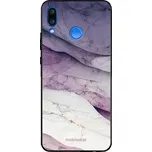 Prémiový lesklý kryt Mobiwear Glossy na mobil Huawei Nova 3 - G028G - Bílý a fialový mramor - VÝPRODEJ (Mobiwear Glossy obal, pouzdro, kryt na mobilní telefon Huawei Nova 3 - G028G - Bílý a fialový mramor)
