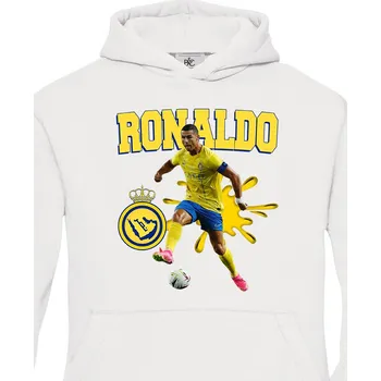 Chlapecká mikina Dětská mikina Cristiano Ronaldo - Al Nassr, Barva Bílá, Velikost 122-128, Canvas Dětská mikina Bezvatriko.cz 2241