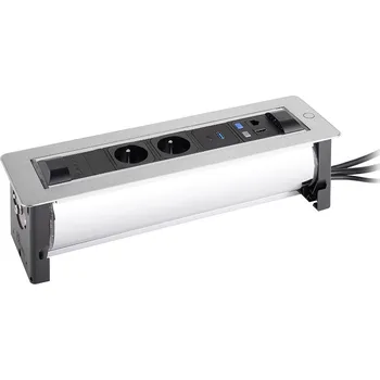 Elektrická zásuvka VersaTurn 2x 230V, 2x USB A/C 5V, 1x RJ45, HDMI, povrch nerez