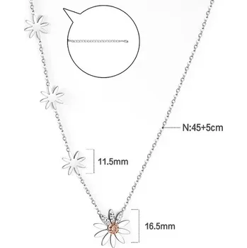 Náhrdelník Dámský náhrdelník s přívěskem - květina stříbrná