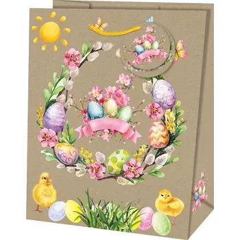 Dárková taška Taška dárková velikonoční Maxi matt 33 x 26,7 x 13,7cm TL