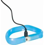 Trixie Obojek USB svítící plochý M-L modrý 50 cm/30 mm