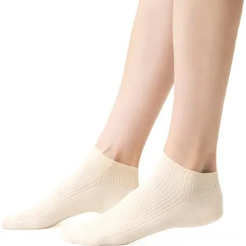 Dámské ponožky Krémové kotníkové žebrované dámské ponožky Art.137 MW003, CREAMY Velikost: 38/40