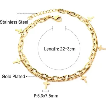 Náramek Náramek na kotník s luxusním přívěskem z nerezové oceli - 126G