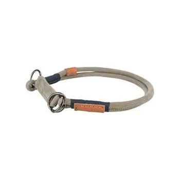 Obojek pro psa BE NORDIC kulatý polostahovací kožený obojek, šedá S-M: 40 cm/ 8 mm,rychlé dodání