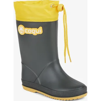 Chlapecké holínky Chlapecké holínky COQUI RAINY COLLAR Antracit/Yellow 33