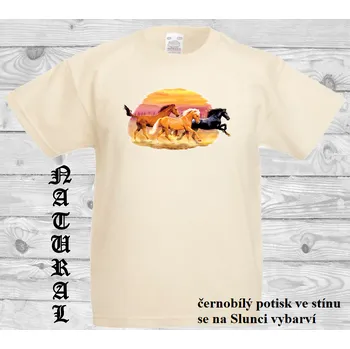 Dívčí tričko detske-bavlnene_tricko_uv_potisk_mustangove Barva: Natural - přírodní, velikost: 164