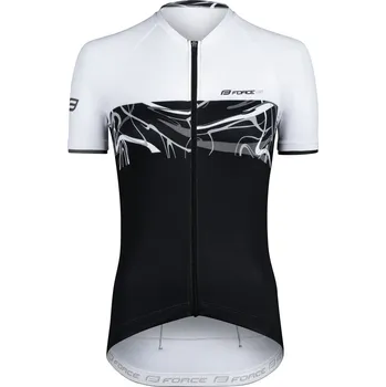 cyklistický dres Force Art 90011957 černý/bílý