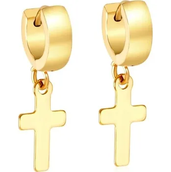 Náušnice Unisex náušnice s křížem z chirurgické oceli - 511G