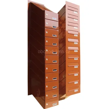 Poštovní schránka 3MH s.r.o. Poštovní schránka MB3-260 x 110 x 290 šikmá v sestavě pro zazdění s čelní deskou Barva: RAL 9006 stříbrná