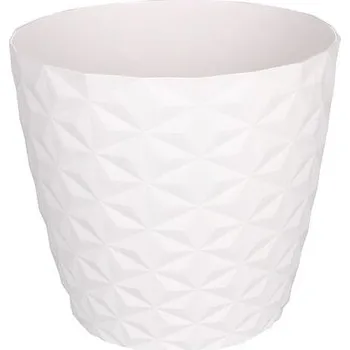 Plastkon Crystal Mat dekorativní květináč bílá průměr: 30 cm