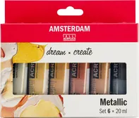 Amsterdam All Acrylics Sada akrylových barev Metallic 6x 20 ml