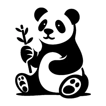 Samolepící dekorace SAMOLEPKA Panda 011 levá s bambusovou větvičkou (01 - černá) NA AUTO, NÁLEPKA, FÓLIE, POLEP, TUNING, VLASTNÍ TEXT, TISK, AUTOSAMOLEPKY.cz, POLEPY, OBRÁZEK, LOGO, SAMOLEPKY