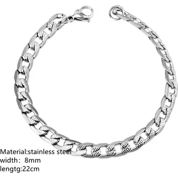 Náramek Nerezový pánský náramek | 22cm - 02S 8MM