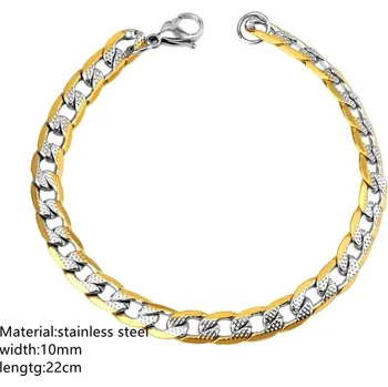 Náramek Nerezový pánský náramek | 22cm - 01M 10MM