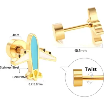 Náušnice Dívčí náušnice z nerezové oceli - 208G