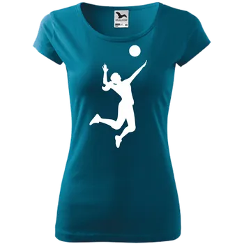 Dámské tričko ON-DESIGN Dámské tričko s VOLEJBALISTKOU Velikost: L, Barva: petrolejová