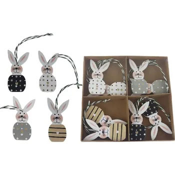 Velikonoční dekorace Velikonoční zajíček k zavěšení, 8 ks D6108