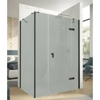 Hüppe Astra Dveře křídlové pravé, 150 cm, černý profil/sklo Sand Plus PX0404.123.316