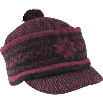 Čepice Čepice zmijovka s kšiltem bordó - černá, česká výroba Tonak
