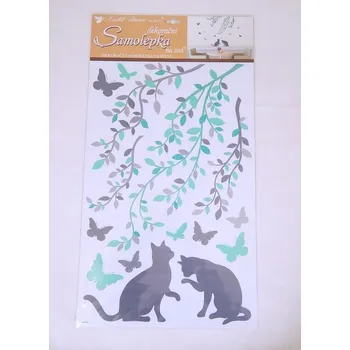 Samolepící dekorace Samolepky pokoj. dekorace Kočky a motýli /10237/ Přerov