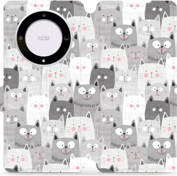 Pouzdro na mobilní telefon Flipové pouzdro Mobiwear - Honor Magic5 Lite 5G - M099P Kočičky (Knížkové flip pouzdro, obal, kryt na mobil Honor Magic5 Lite 5G - M099P Kočičky, materiál Umělá kůže + TPU - ochrana 360°, stojánek, silikonová vanička, magnetické zavírání)