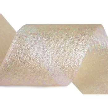 Stuha Stuha vlizelínová třpytivá krémovo - růžová 100 mm - 1m