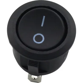 vypínač Kulatý kolébkový spínač černý KCD1-105 (250V/3A)