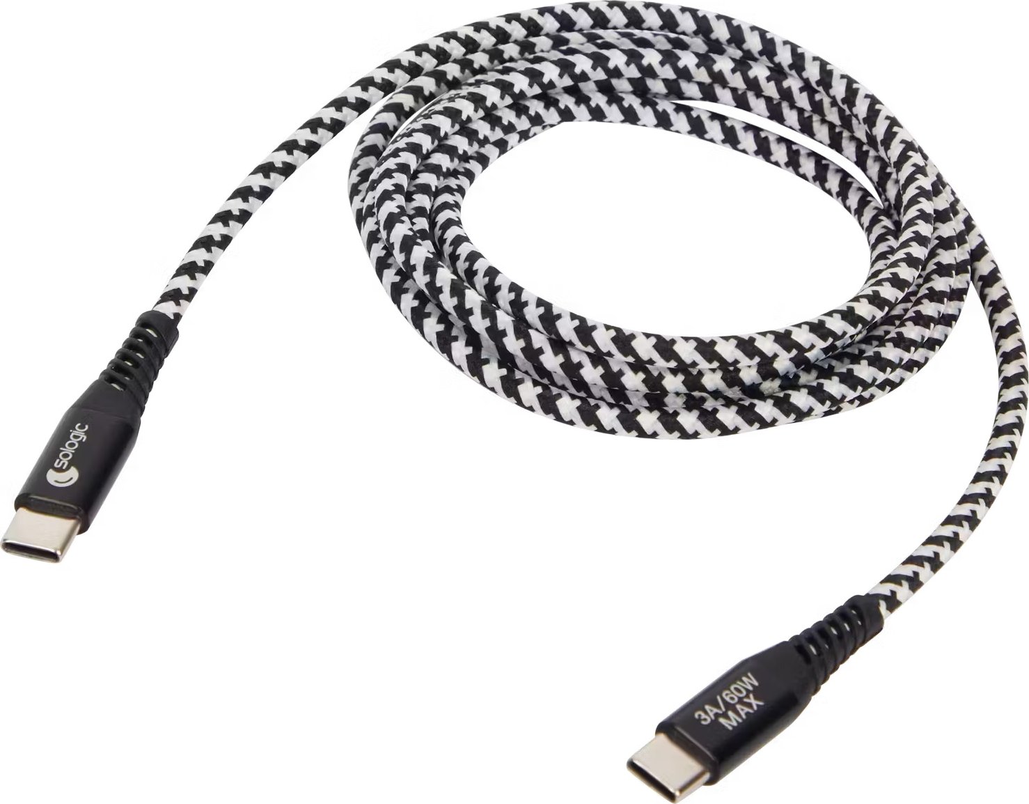 Nabíjecí a datový kabel USB-C to USB-C 60 W Barva: Černo-Bílý