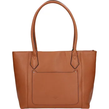 Elegantní dámská kožená kabelka Katana Lenese - koňak