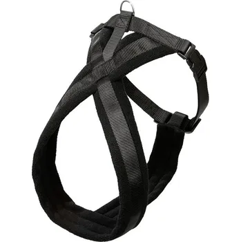Postroj pro psa FLAMINGO nylonový postroj Cross podložený (L) 64-80x2,5cm - černá
